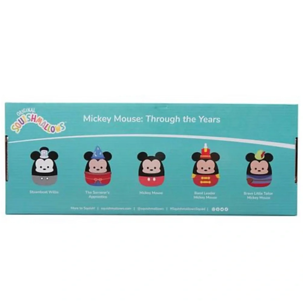 New Mickey Mouse Through the Years Squishmallows 4 Inch Plush Set Disney Boxed